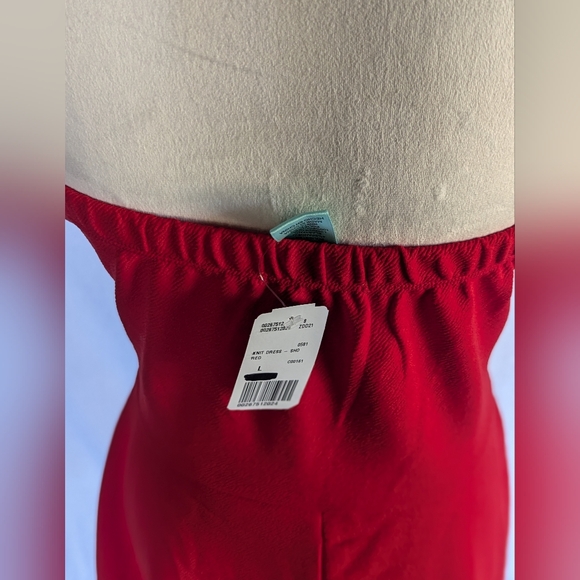 Forever 21 Strapless Red Bow Pinup Style Dress Sz L Bodycon Tube Top Mini - Picture 6 of 11